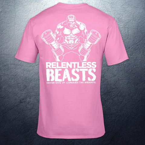 Relentless Beasts Pink 'Beast Man' T-Shirt Back Print