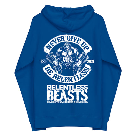 RELENTLESS BEASTS 'Be Relentless' Blue Hoodie Back Print Design