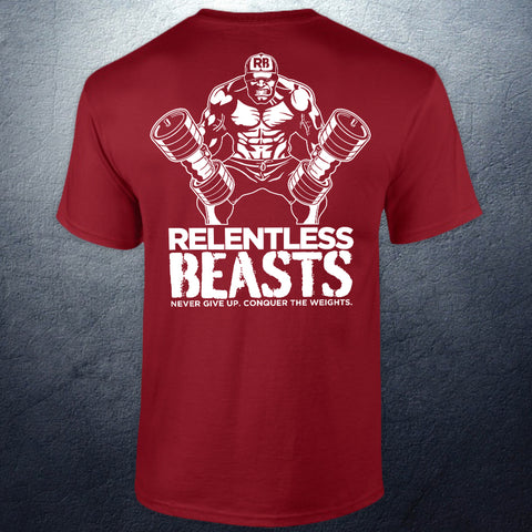 Relentless Beasts Beast Blood Red 'Beast Man' T-Shirt Back Print