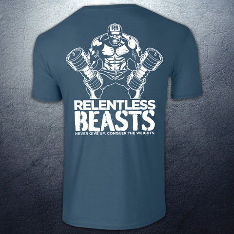 Relentless Beasts Indigo Blue 'Beast Man' T-Shirt Back Print