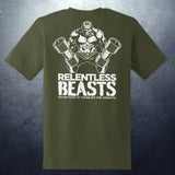 Relentless Beasts Military Green 'Beast Man' T-Shirt back Print