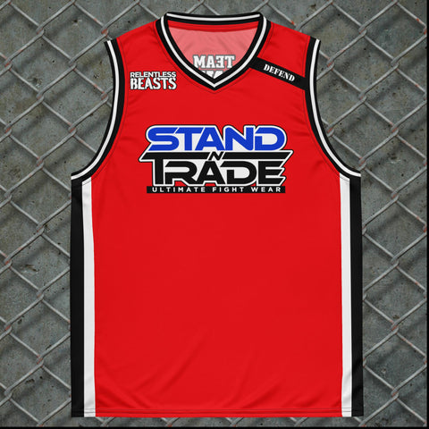 STAND 'N' TRADE Personalised Red Team Fight Tank Top