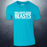 Relentless Beasts Bright Light Blue 'Beast Man' T-Shirt Front Print