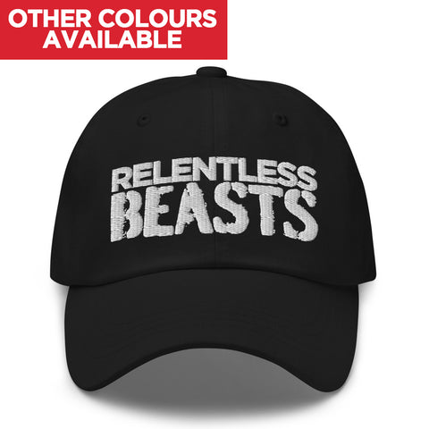 RELENTLESS BEASTS 'Original Logo' Bodybuilding & Gym Wear Black Cap Hat