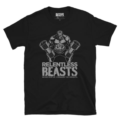 RELENTLESS BEASTS Grey 'Beast Man' T-Shirt (Front Print Only)