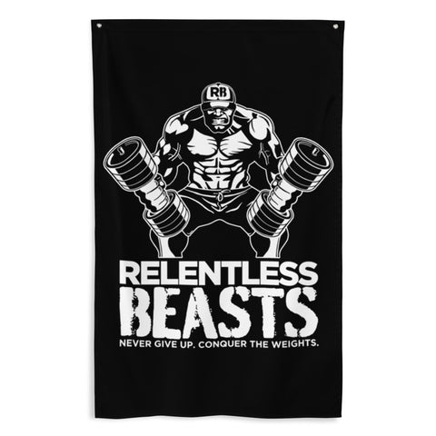 RELENTLESS BEASTS 'Beast Man' Flag Black
