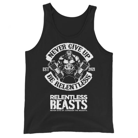 RELENTLESS BEASTS 'Be Relentless' Black Vest Front Print Design