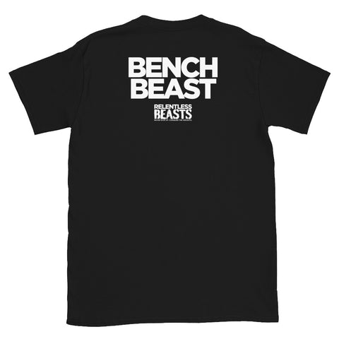 RELENTLESS BEASTS Bodybuilding & Gym Wear Black 'Bench Beast' T-Shirt Back Print