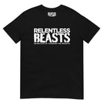 RELENTLESS BEASTS 'Powerlifting' Bodybuilding & Strongman Gym Wear Black T-Shirt Front Print